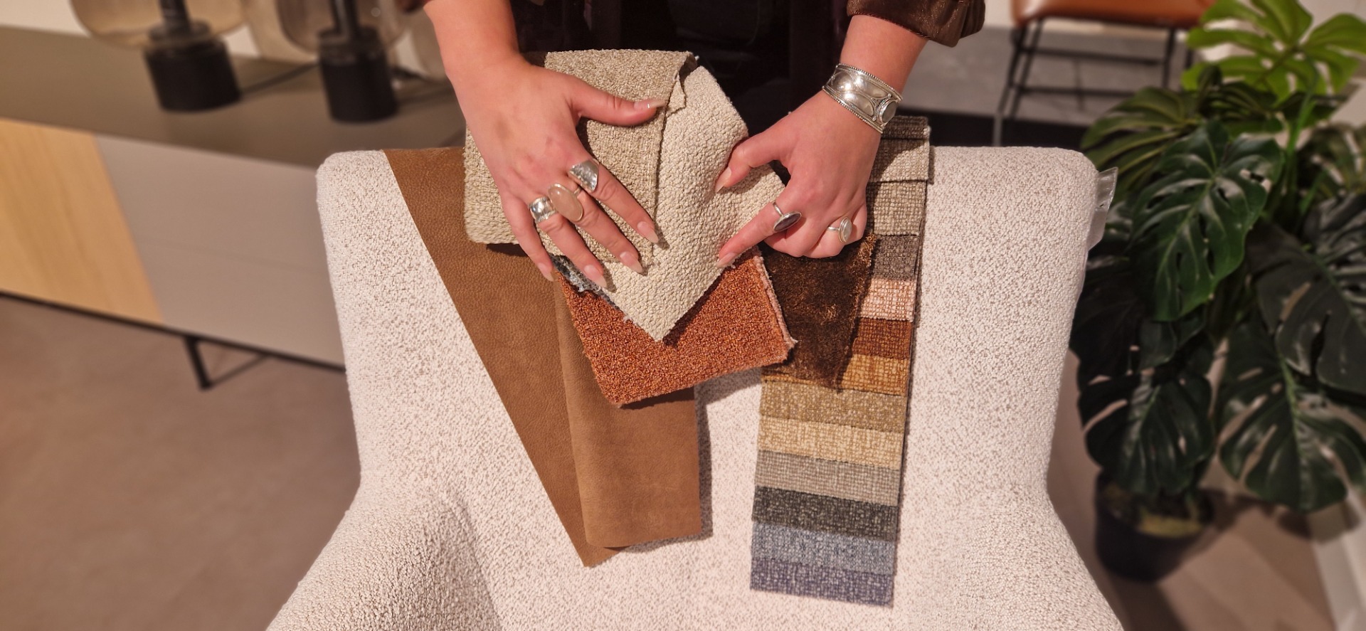 Interieur Speeddate met materiaalstalen bij CASBA