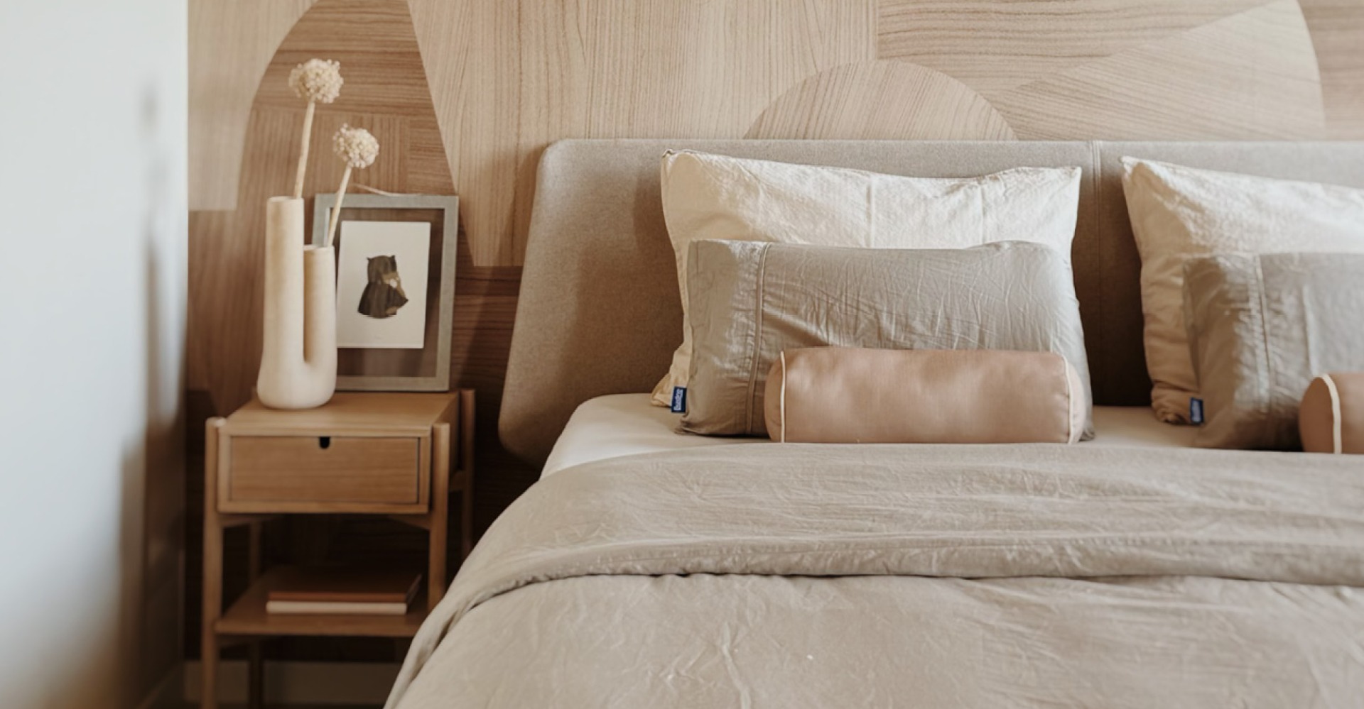 Details van matras en beddengoed